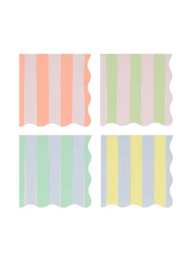 Pappersservetter Pastell Randiga S – Meri Meri