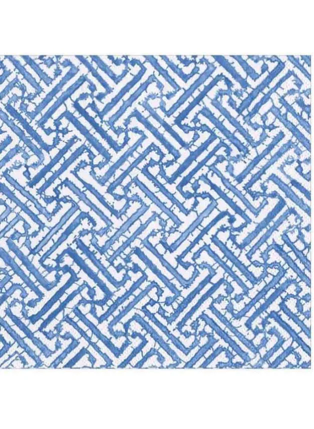 Pappersservett 33 x 33 cm – Blue Fretwork – Caspari