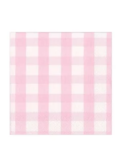 Pappersservett 33 x 33 cm – Rosa Gingham – Caspari