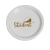 Papperstallrikar Student vit med guldtext 18 cm – 8 st