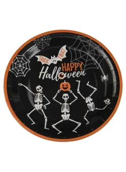 Papperstallrik dansande skelett – 8 stycken