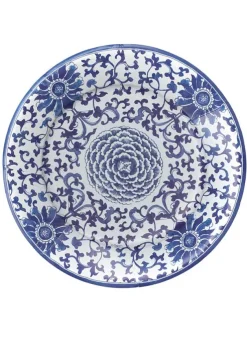 Papperstallrik Dinner Dia. 27 cm – Indigo Blue Garden – Caspari
