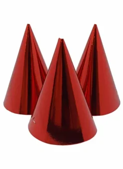Partyhattar Röda Metallic – 6 pack