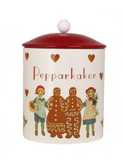 Plåtburk Julburk Aina Pepparkakor Ø 14 x H 20 cm