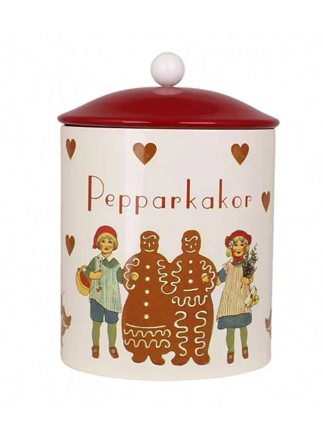 Plåtburk Julburk Aina Pepparkakor Ø 14 x H 20 cm
