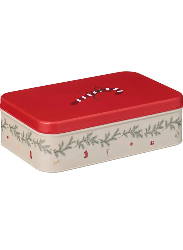 Plåtburk med Julmotiv B:14 H:6,5 L:22 cm – IB Laursen