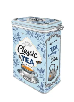 Plåtburk Teburk Knäpplock Tea o’clock – Nostalgic Art