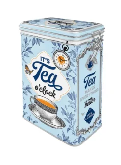 Plåtburk Teburk Knäpplock Tea o’clock – Nostalgic Art