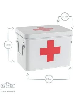 Plåtburk VIT FÖRBANDSLÅDA – First Aid