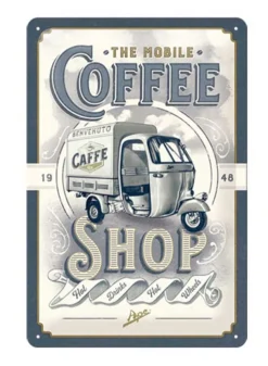 Plåtskylt Ape Coffee Shop 20×30 cm – Nostalgic Art