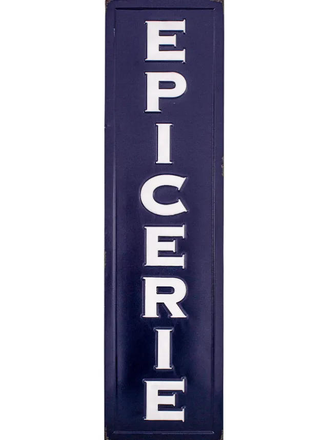 Plåtskylt Epicerie 24,5×91 cm – Vintage Design