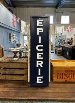 Plåtskylt Epicerie 24,5×91 cm – Vintage Design