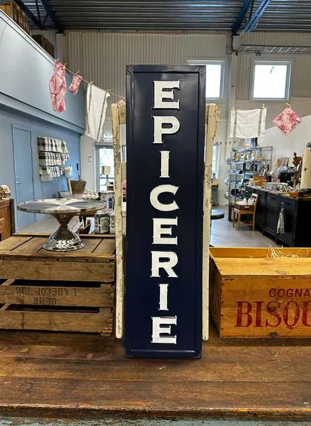 Plåtskylt Epicerie 24,5×91 cm – Vintage Design