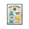 Plåtskylt Gin & Tonic Served Here 15×20 cm – Nostalgic Art