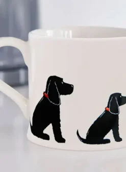 Porslinsmugg med Labradoodle Svart
