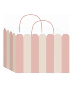 Presentpåse liggandes – Rosa Randig 18 x 10 x 13 cm