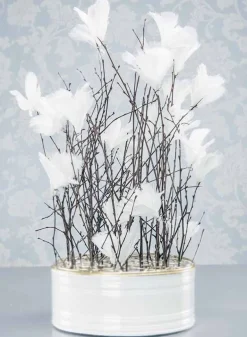 Påskfjädrar Vita Blom 12-pack