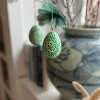 Påskägg Handmålade gröna blad
