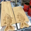 Serverings skärbräda med fiskmönster 60 x 17 cm