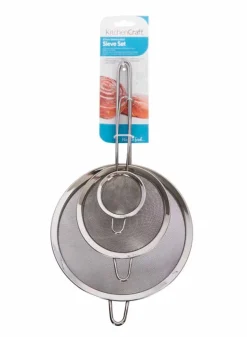 Set med 3 runda finmaskiga silar i rostfritt stål – KitchenCraft