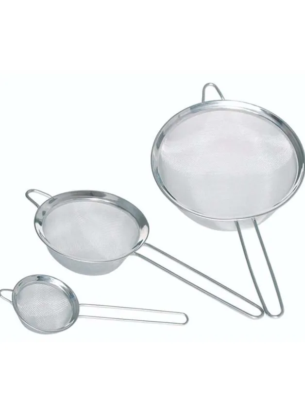 Set med 3 runda finmaskiga silar i rostfritt stål – KitchenCraft
