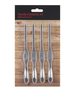 Skaldjursbestick i rostfritt stål 4-pack – 15 cm