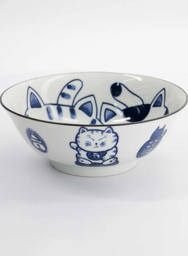 Skål Ramen Kawaii Ramen Bowl Cat Neko 19.7×7.5cm 1000ml – Tokyo Design