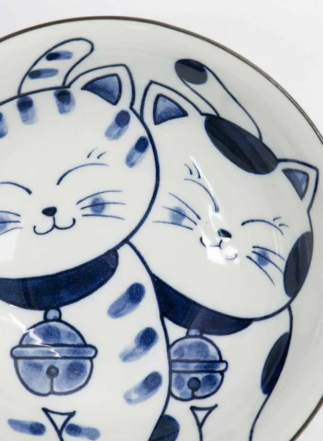 Skål Ramen Kawaii Ramen Bowl Cat Neko 19.7×7.5cm 1000ml – Tokyo Design