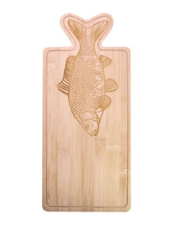 Skärbräda med fiskmönster 40 x 17 cm