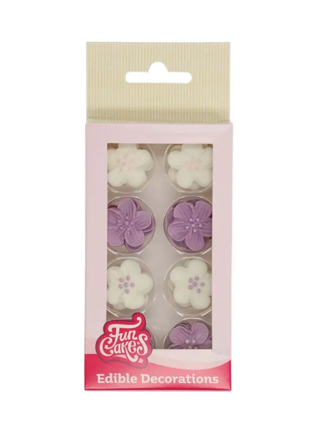 Sockerdekoration Flower Mix lila 24 st – Fun Cakes