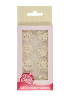 Sockerdekoration Vita Mini Blommor 64 st – Fun Cakes