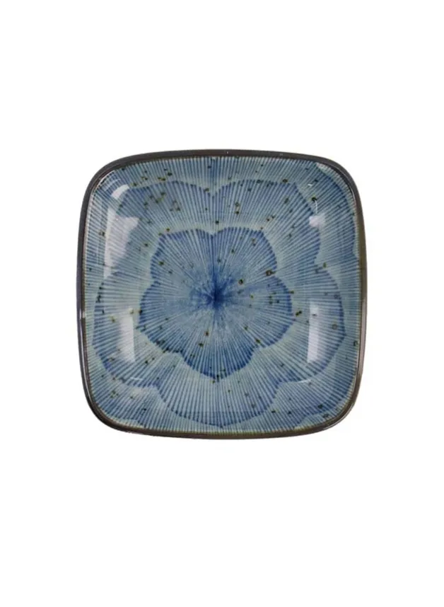 Sojafat Bell Flower Blue fyrkantigt 9×1,6 cm – Tokyo Design