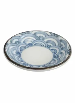 Sojafat – Rund blå våg – 9,5 x 2 cm – Tokyo 7288