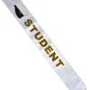 Student Sash vit med guldtext – Studentmössa