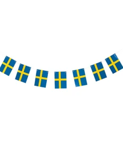 Sverige Flaggspel – Girlang 2 m, flaggor 14x20cm, Svenska flaggan