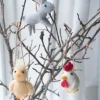 Ulldjur Hängande Kanin/Kyckling/Höna Mix – Påskrisdekoration Set om 3
