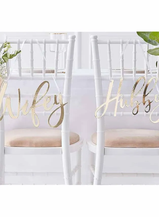 Wifey & Hubby Bröllopsdekoration i guld
